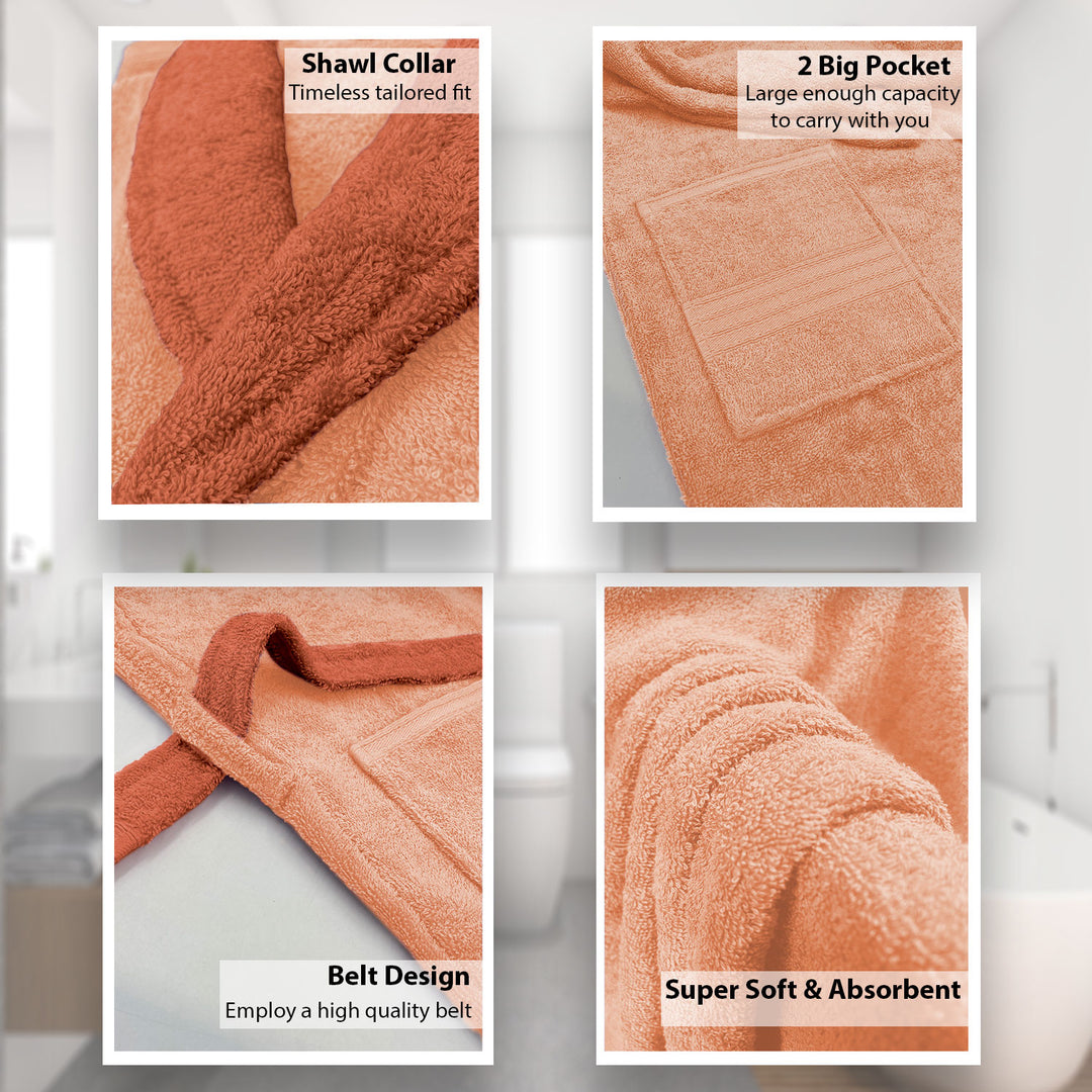 Features of Bathrobes, Ultrasoft Terry Cotton Bathrobe with 500 GSM ( Highly absorbent, Kimono Style, Pockets, Soft & Fluffy, Quick Dry, Hemmed Finishing)