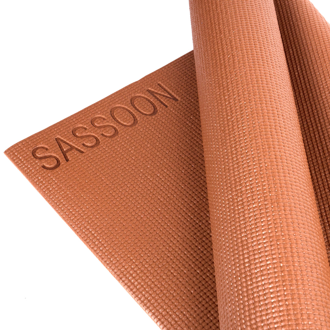 Orange Color Anti-Skid Yoga Mat ( Anti-Skid, Versatile Use, Double Sided Texture, Durable PVC Material, Portable Design, Comes in various sizes) 