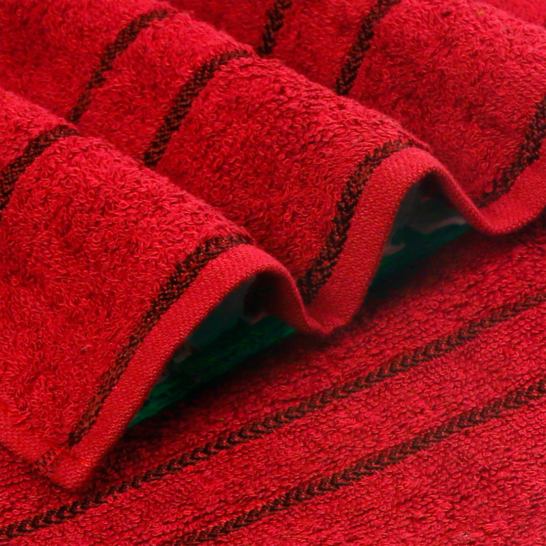 Red Color 100% Cotton Bath Towel with 380 GSM