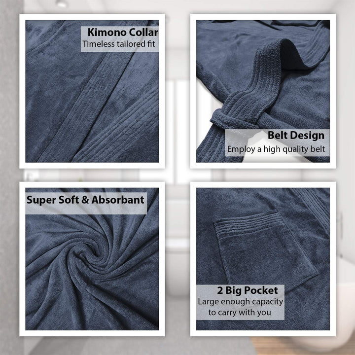 Features of Uses of Kimono Style Ultra Soft Microfiber Bathrobe by Sassoon Fab 