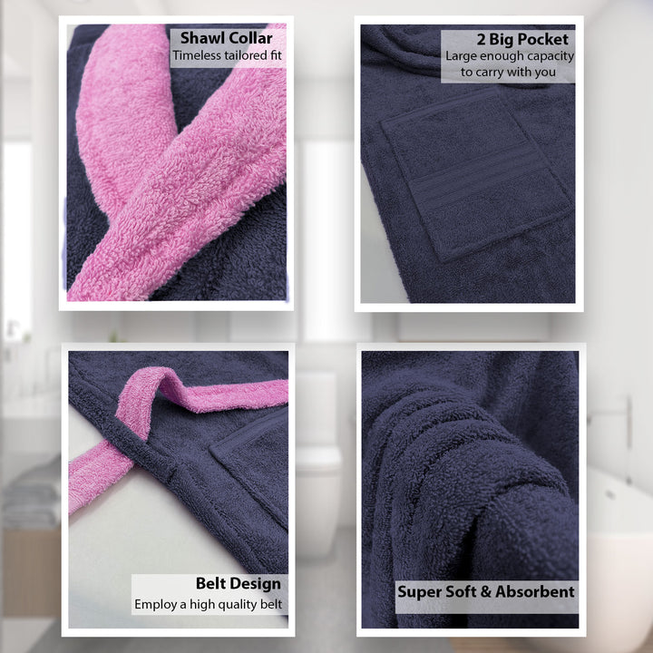 Features of Bathrobes, Ultrasoft Terry Cotton Bathrobe with 500 GSM ( Highly absorbent, Kimono Style, Pockets, Soft & Fluffy, Quick Dry, Hemmed Finishing)