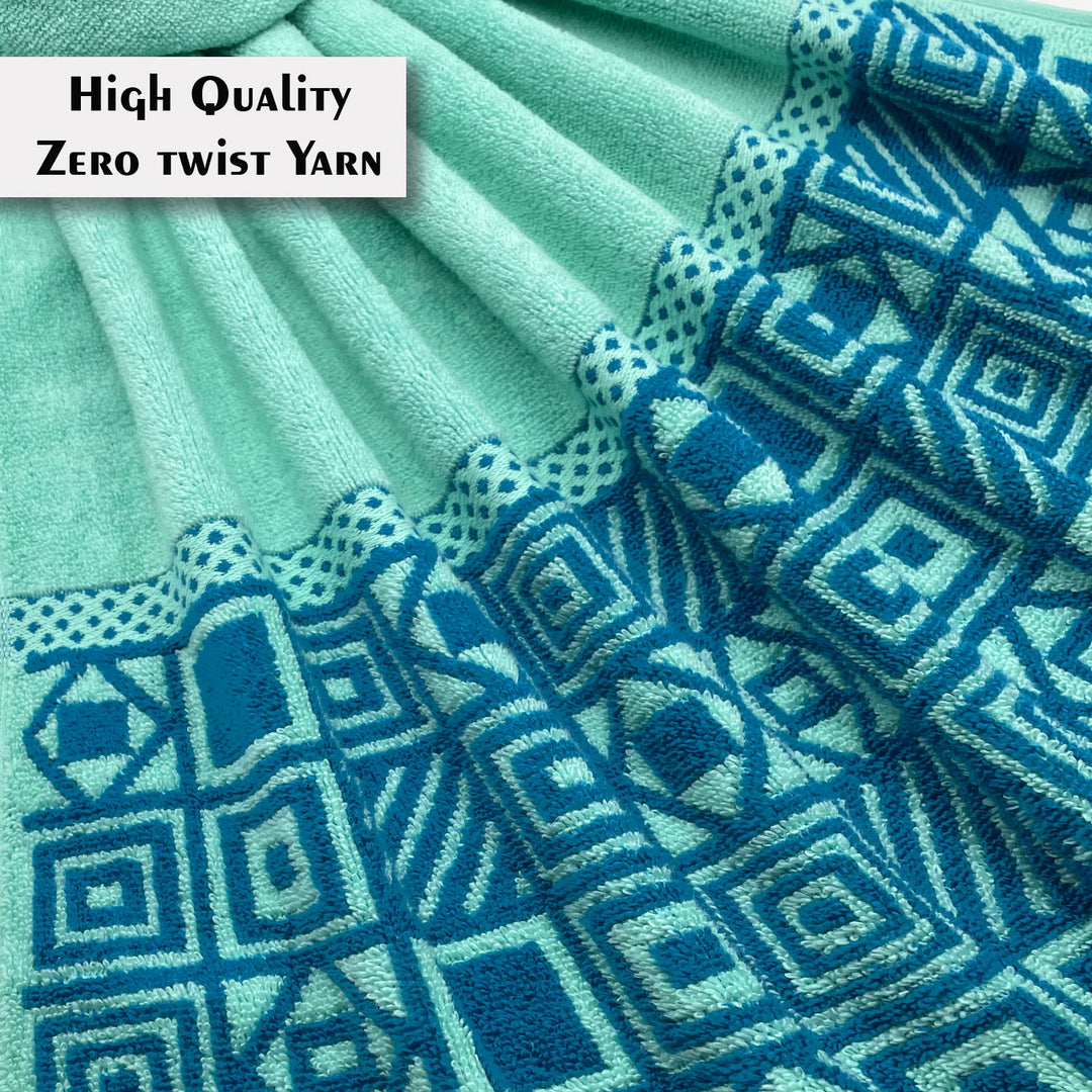 Blue Color Zero Twist Cotton Towel 4 Pcs Gift Set-380 GSM ( Luxury Towel, Highly Absorbent Towel, Color Fade resistant towel)