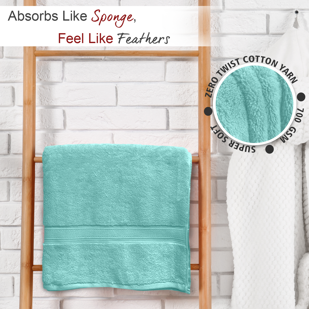 Sky Blue Color Super Soft Zero Twist 100% Cotton Towel with 700 GSM ( 100% Cotton, Zero-Twist Fabric, Protection Against Microbial Allergies, Highly Absorbent, Lint and Fade Resistant) 