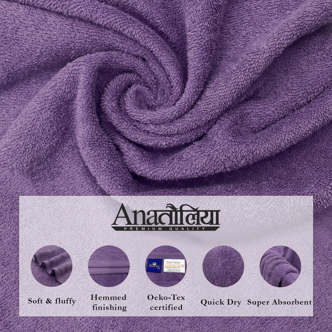 Purple Color 100% Cotton Couple Towel Gift Set with 500 GSM ( Superabsorbent and Quick Drying) 