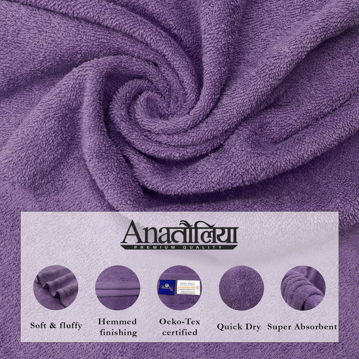 Purple Color 100% Cotton Couple Towel Gift Set with 500 GSM ( Superabsorbent and Quick Drying) 