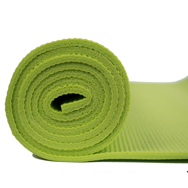 Green Color Anti-Skid Yoga Mat ( Anti-Skid, Versatile Use, Double Sided Texture, Durable PVC Material, Portable Design, Comes in various sizes) 