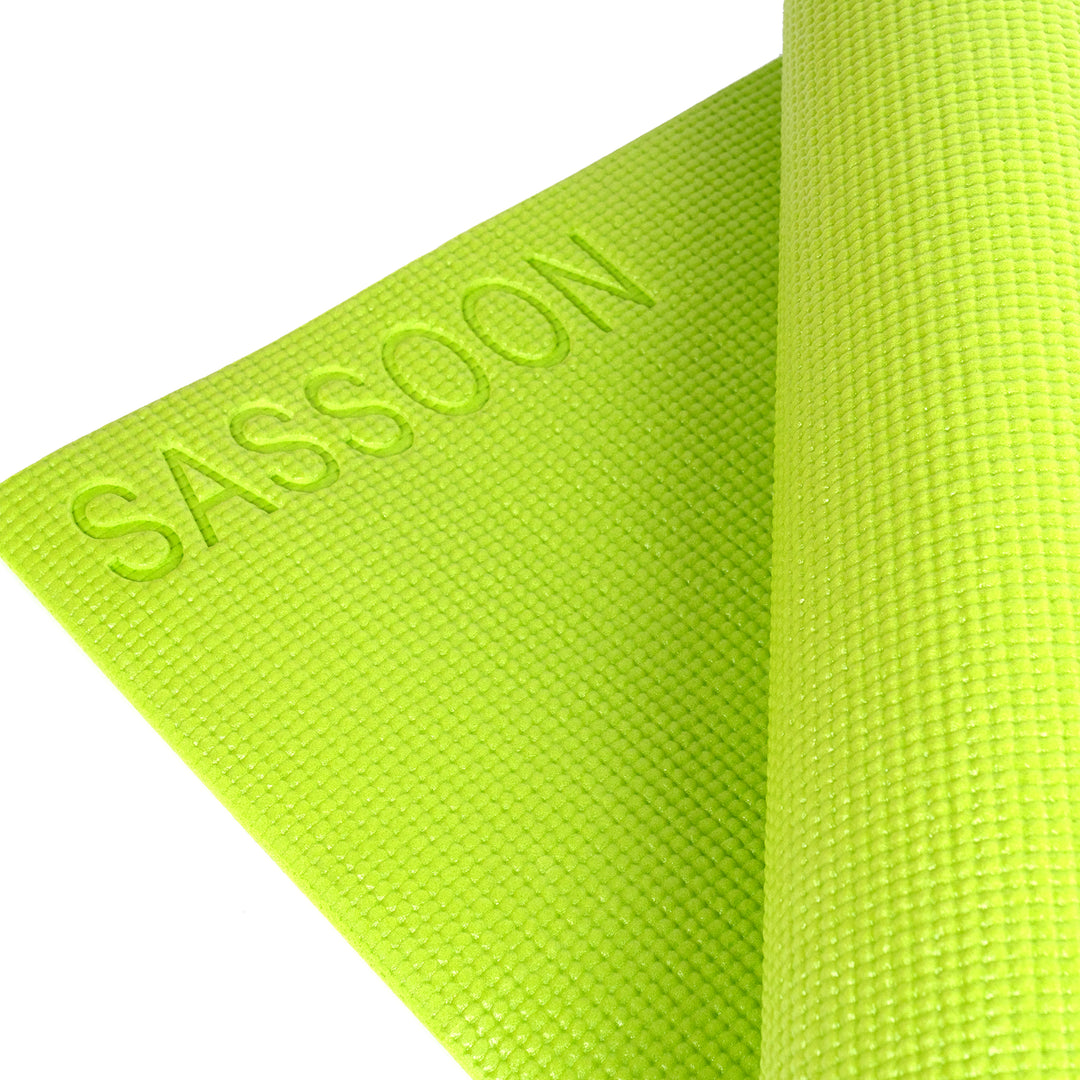 Green Color Anti-Skid Yoga Mat ( Anti-Skid, Versatile Use, Double Sided Texture, Durable PVC Material, Portable Design, Comes in various sizes) 