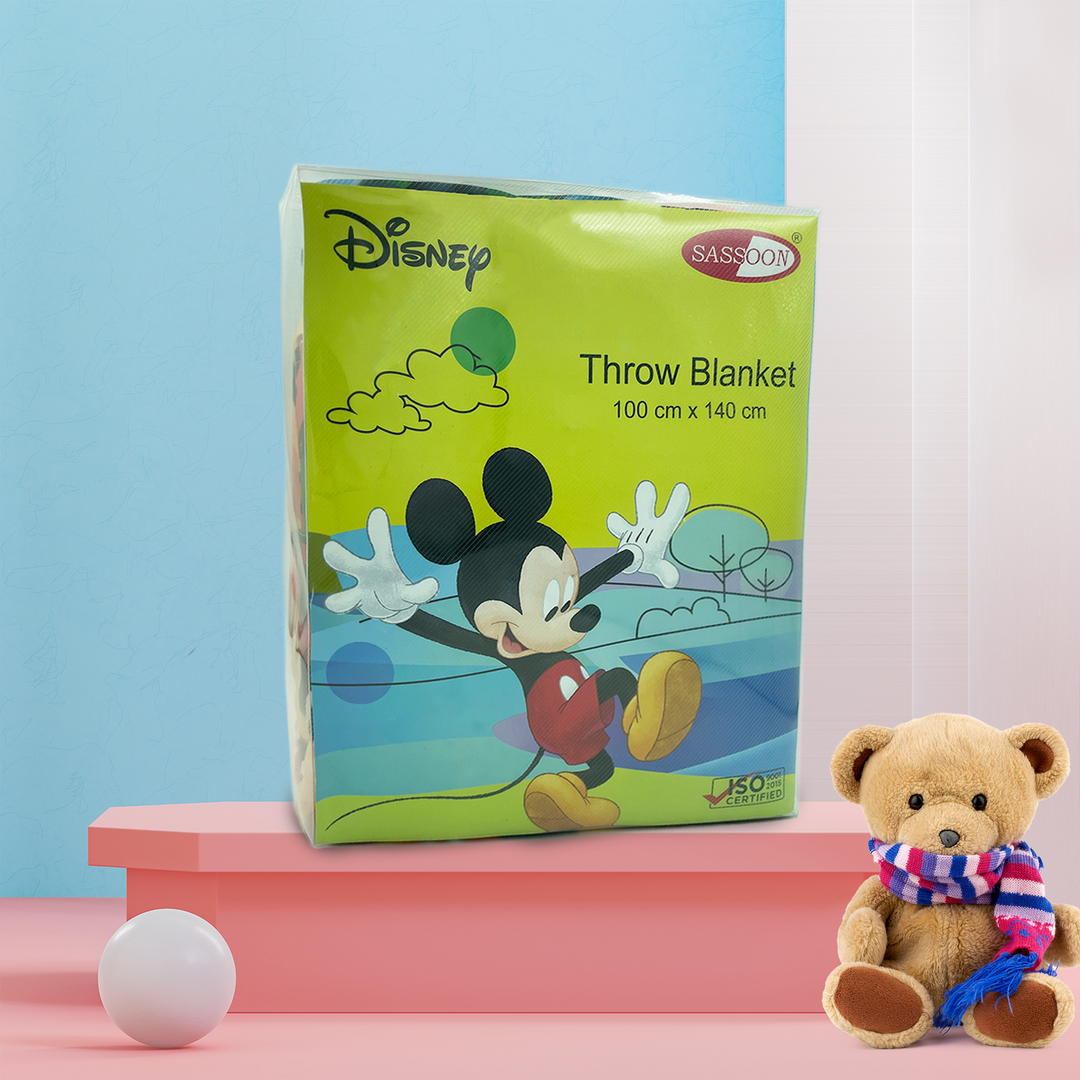 Disney Mickey Mouse Baby Blanket in 100% Polyester by Sassoon Fab (100 cm x 140 cm) multipurpose use. 