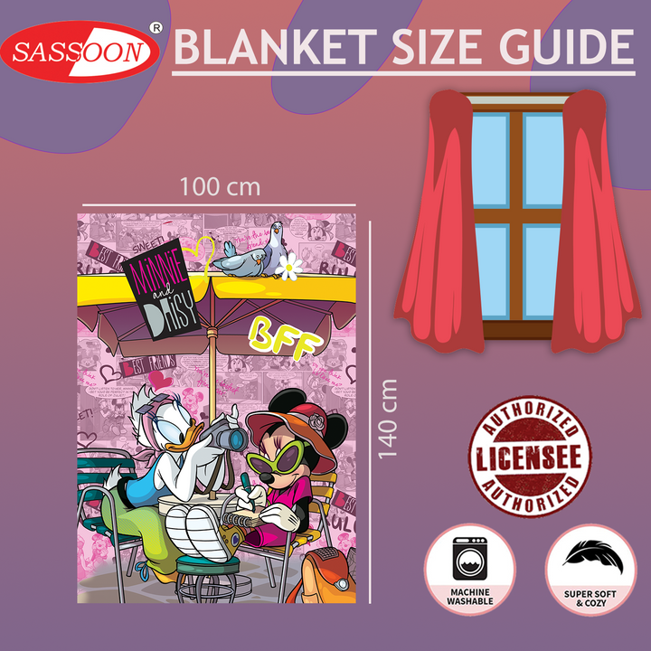 Disney Minnie Mouse Super Soft Baby Blanket in 100% Polyester by Sassoon Fab  (100 cm x 140 cm) multipurpose use. 