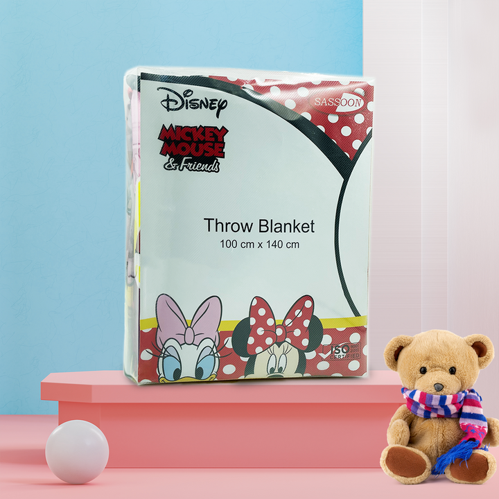 Disney Minnie Mouse Super Soft Baby Blanket in 100% Polyester by Sassoon Fab  (100 cm x 140 cm) multipurpose use. 