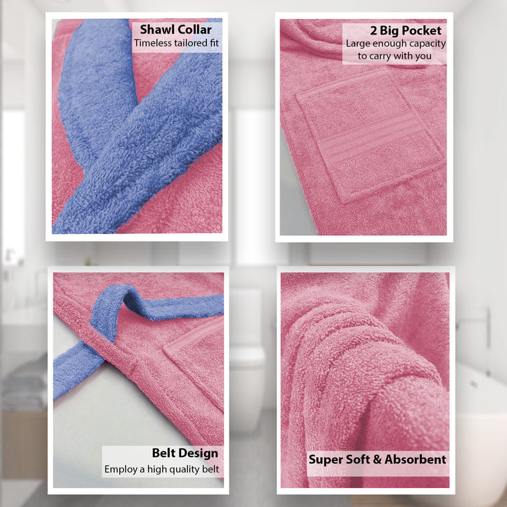 Features of Bathrobes, Ultrasoft Terry Cotton Bathrobe with 500 GSM ( Highly absorbent, Kimono Style, Pockets, Soft & Fluffy, Quick Dry, Hemmed Finishing)