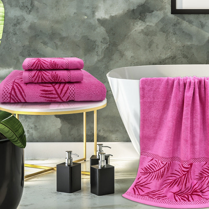 Pink Color Zero Twist Cotton Towel 4 Pcs Gift Set-380 GSM ( Luxury Towel, Highly Absorbent Towel, Color Fade resistant towel)