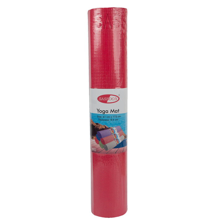 Pink Color Anti-Skid Yoga Mat ( Anti-Skid, Versatile Use, Double Sided Texture, Durable PVC Material, Portable Design, Comes in various sizes) 