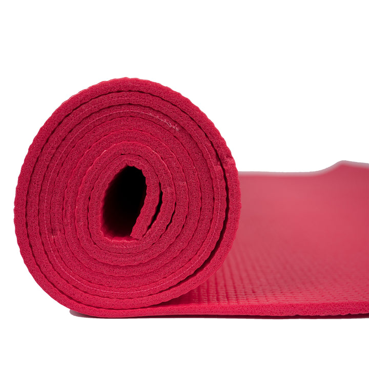 Pink Color Anti-Skid Yoga Mat ( Anti-Skid, Versatile Use, Double Sided Texture, Durable PVC Material, Portable Design, Comes in various sizes) 