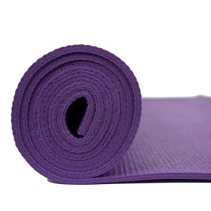 Purple Color Anti-Skid Yoga Mat ( Anti-Skid, Versatile Use, Double Sided Texture, Durable PVC Material, Portable Design, Comes in various sizes) 