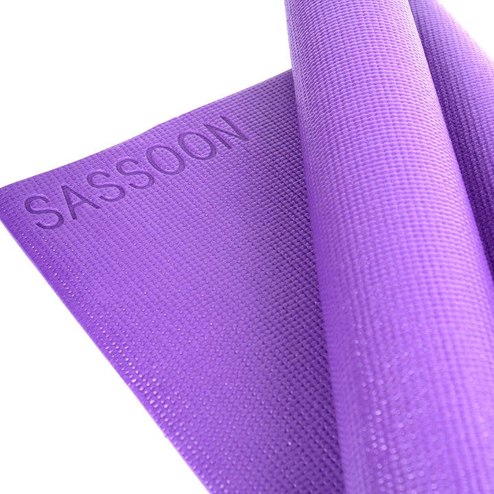 Purple Color Anti-Skid Yoga Mat ( Anti-Skid, Versatile Use, Double Sided Texture, Durable PVC Material, Portable Design, Comes in various sizes) 