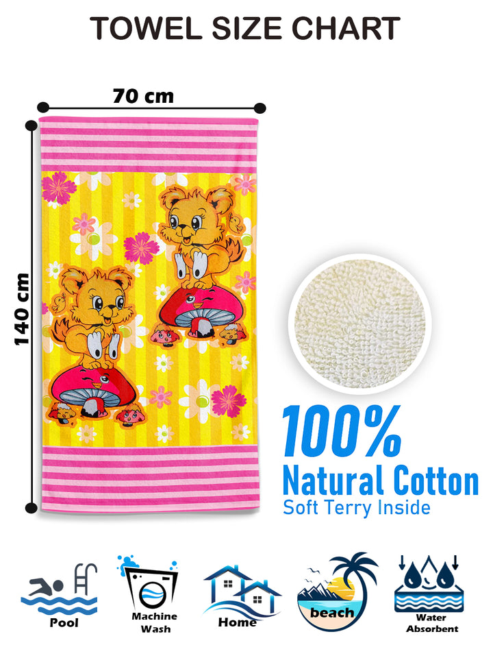 Cartoon Printed Cotton Kids Bath Towel (XL)– Official Merchandise