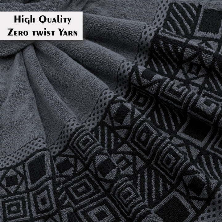 Grey Color Super Soft Zero Twist 100% Cotton Towel with 380 GSM ( 100% Cotton, Zero-Twist Fabric, Protection Against Microbial Allergies, Highly Absorbent, Lint and Fade Resistant)