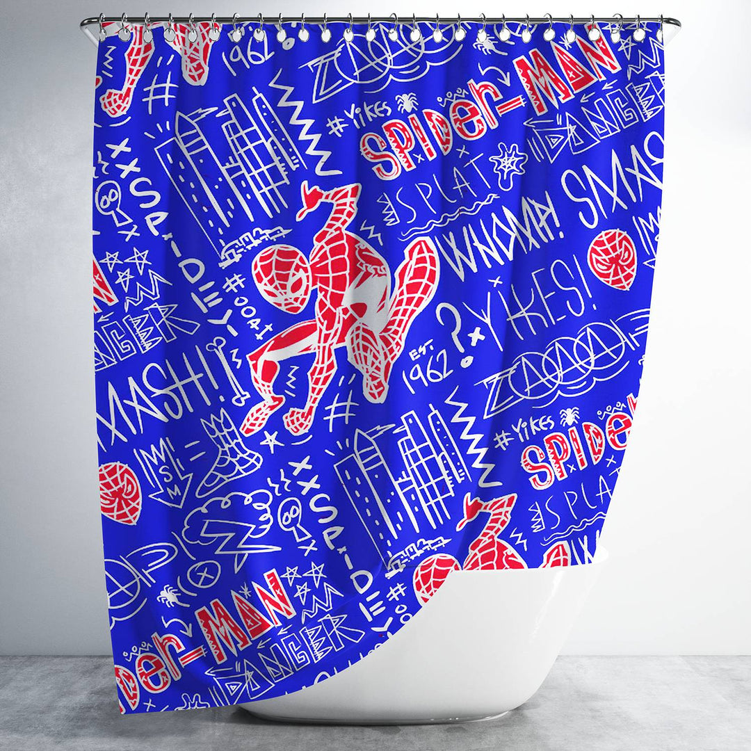 Spiderman shower curtain