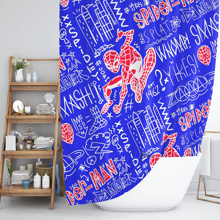 Spiderman shower curtain