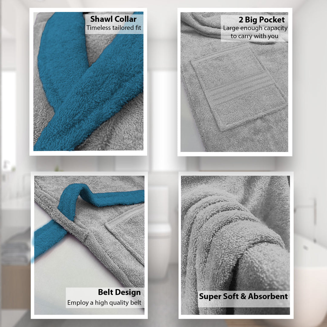 Features of Bathrobes, Ultrasoft Terry Cotton Bathrobe with 500 GSM ( Highly absorbent, Kimono Style, Pockets, Soft & Fluffy, Quick Dry, Hemmed Finishing)