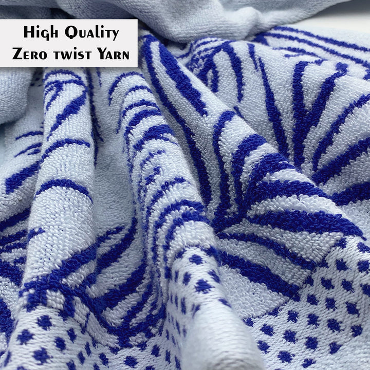 Blue Color Zero Twist Cotton Towel 4 Pcs Gift Set-380 GSM ( Luxury Towel, Highly Absorbent Towel, Color Fade resistant towel)