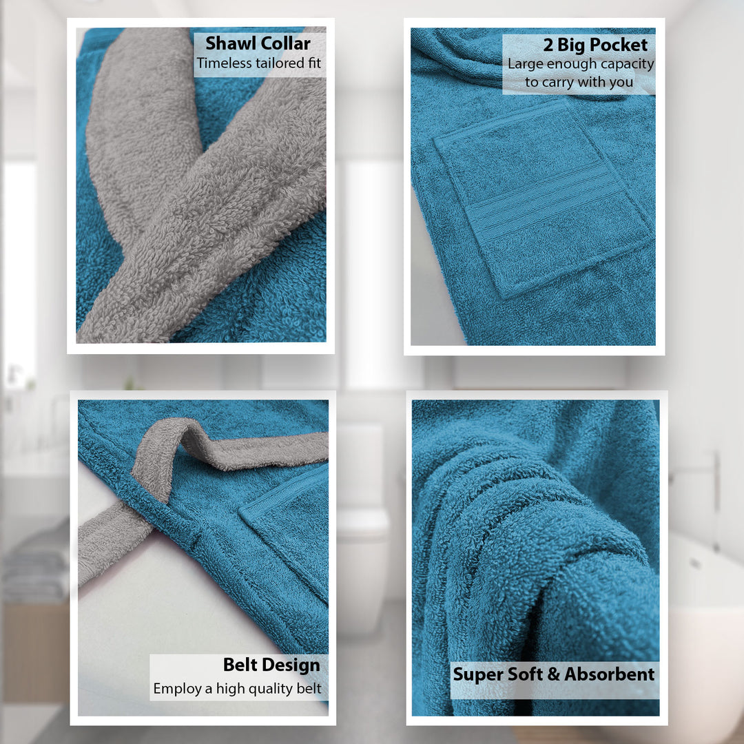 Features of Bathrobes, Ultrasoft Terry Cotton Bathrobe with 500 GSM ( Highly absorbent, Kimono Style, Pockets, Soft & Fluffy, Quick Dry, Hemmed Finishing)