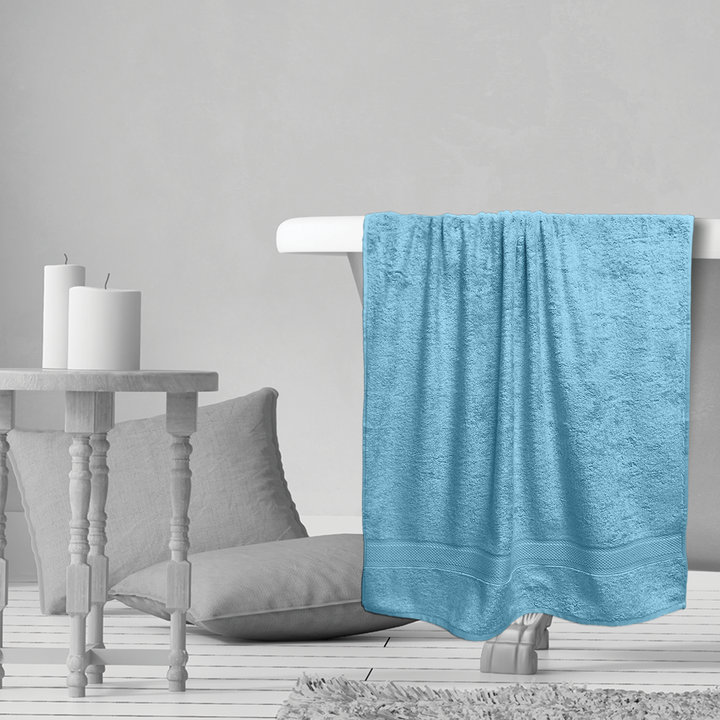 Blue Color Hypoallergenic Bamboo Towel with 525 GSM ( Bamboo & Cotton Blend Fibre, Odor Free, Antimicrobial Properties, Hypoallergenic, Fast Drying, Eco Friendly )