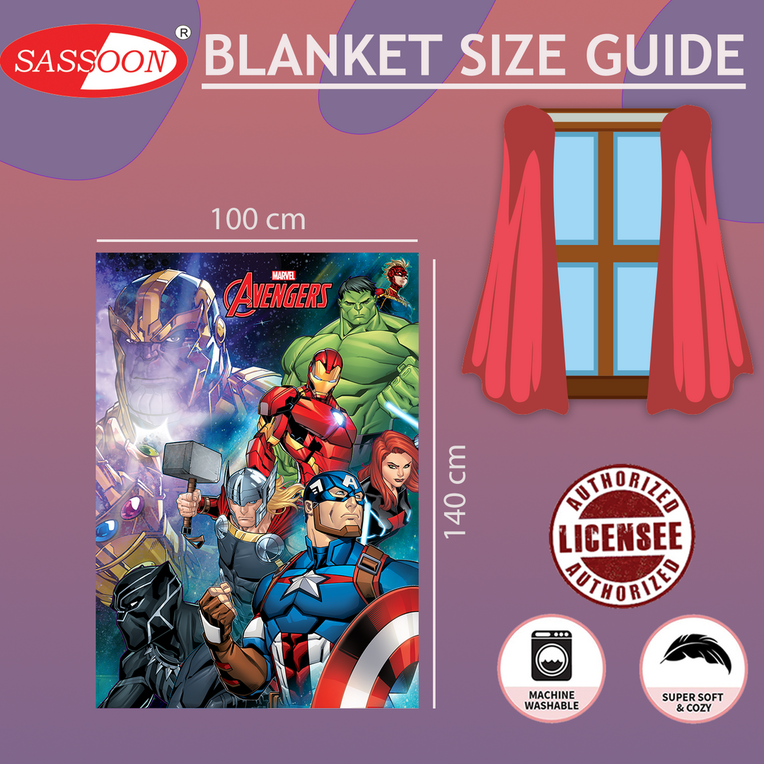 Avengers Baby Blanket in 100% Polyester by Sassoon Fab (100 cm x 140 cm) multipurpose use. 