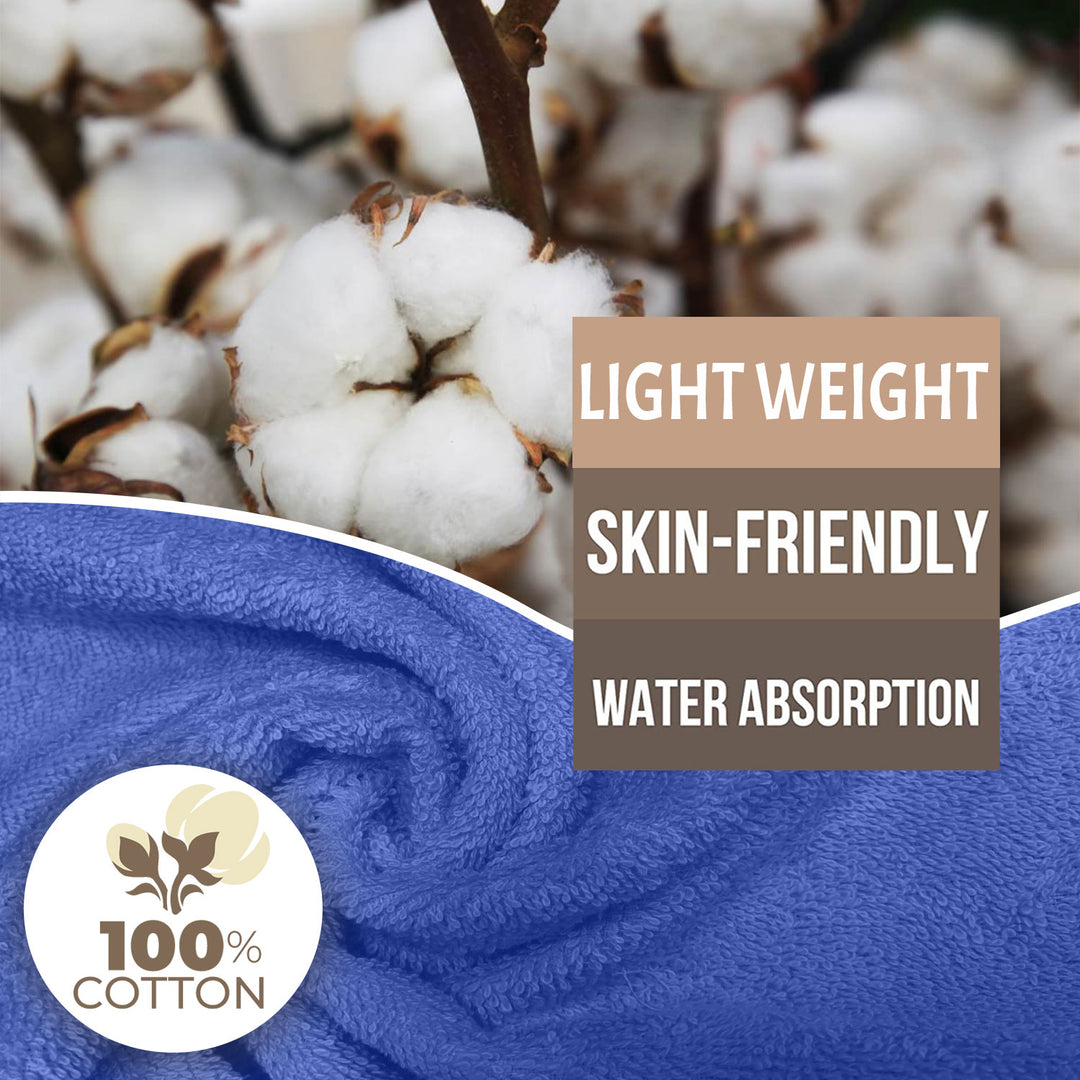 Blue Color 100% Cotton Bath towel with 450 GSM (100% Cotton, 450 GSM, Luxuriously soft on skin, Quick drying, Rich aesthetic, Variety of Vibrant Color, Spa-like feel, Multi-purpose uses) 