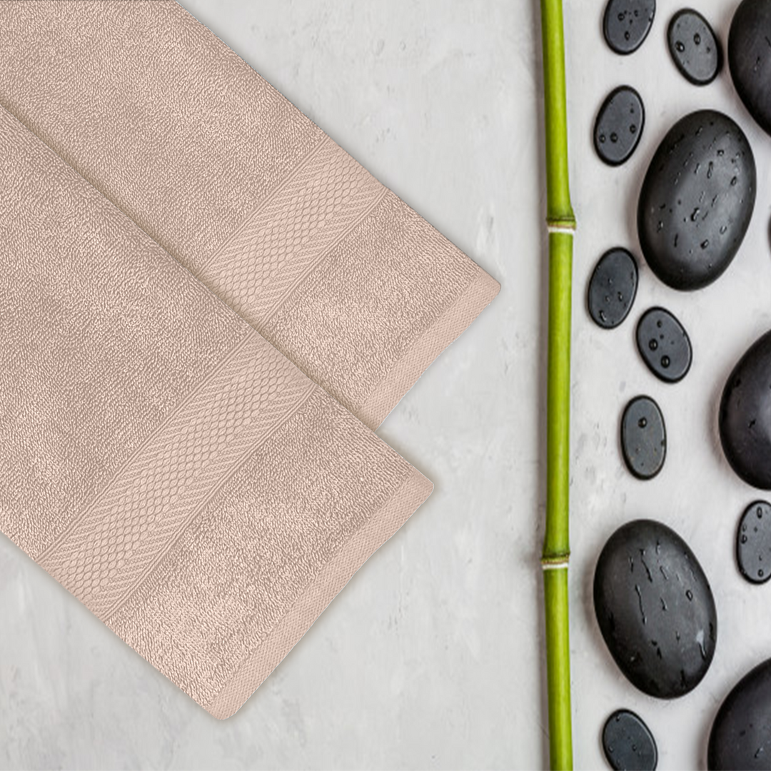 Beige Color Hypoallergenic Bamboo Towel with 525 GSM ( Bamboo & Cotton Blend Fibre, Odor Free, Antimicrobial Properties, Hypoallergenic, Fast Drying, Eco Friendly )