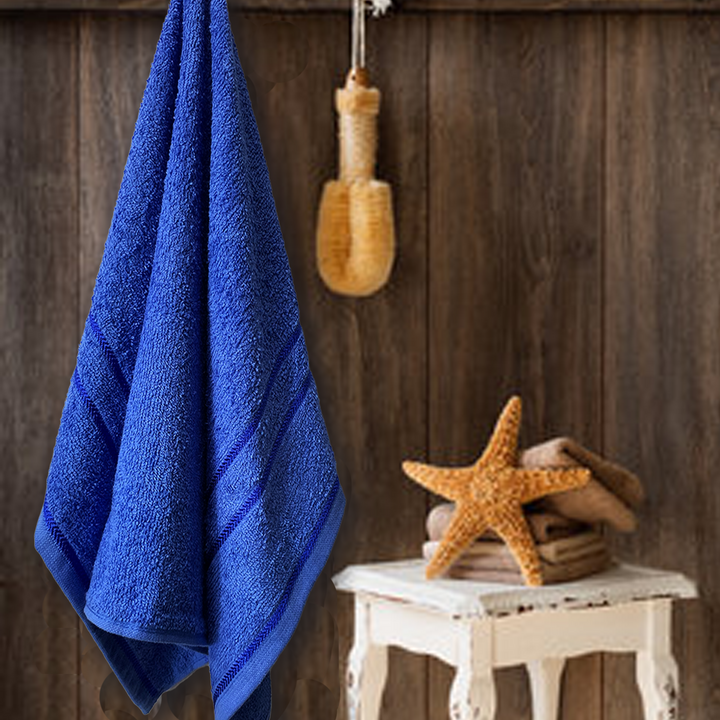 Blue Color 100% Cotton Bath Towel with 380 GSM