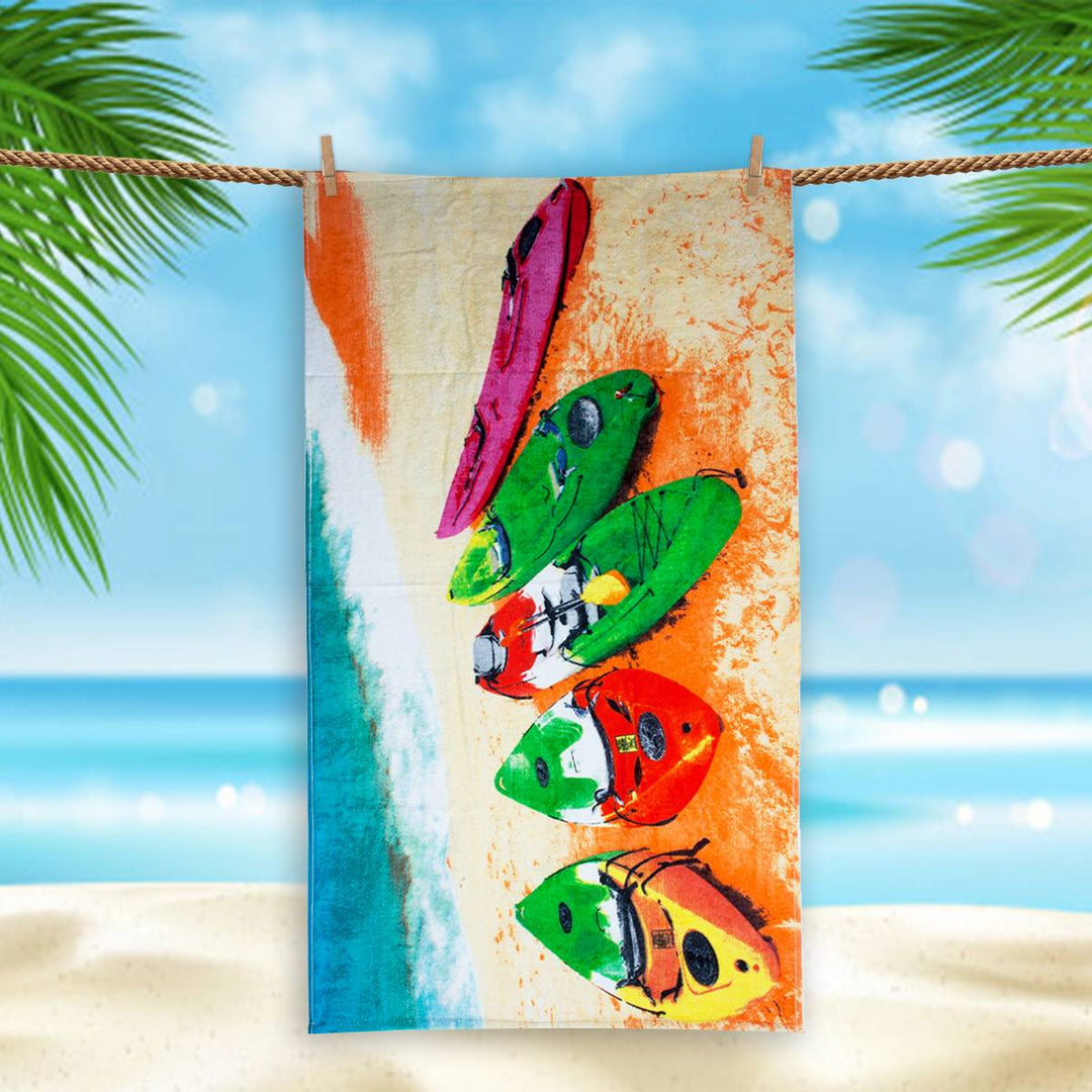 Printed Ultra Soft Beach Towels Made up of thin cotton material, Vibrant and eye-catching prints, Quick-drying, Compact and portable, Versatile use, Easy to clean