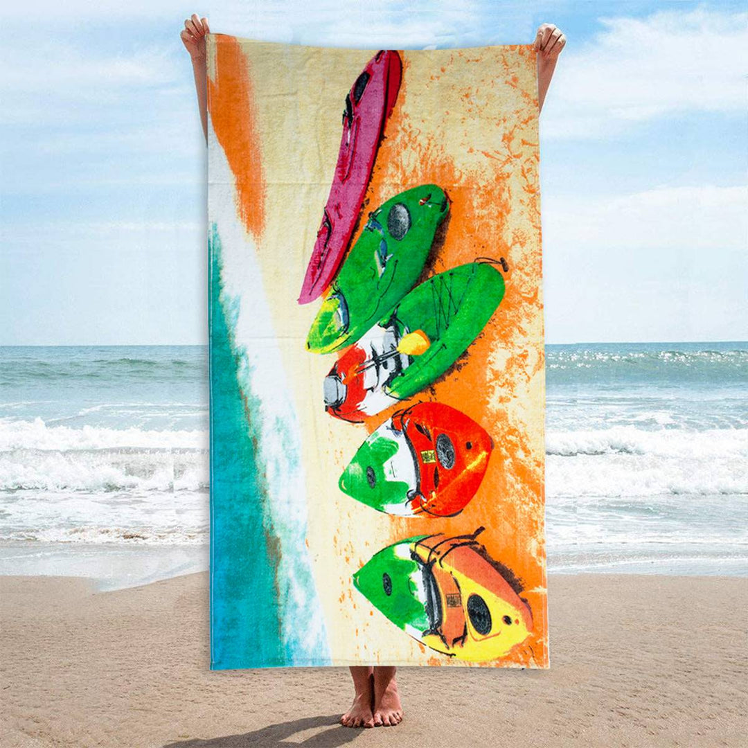 Printed Ultra Soft Beach Towels Made up of thin cotton material, Vibrant and eye-catching prints, Quick-drying, Compact and portable, Versatile use, Easy to clean