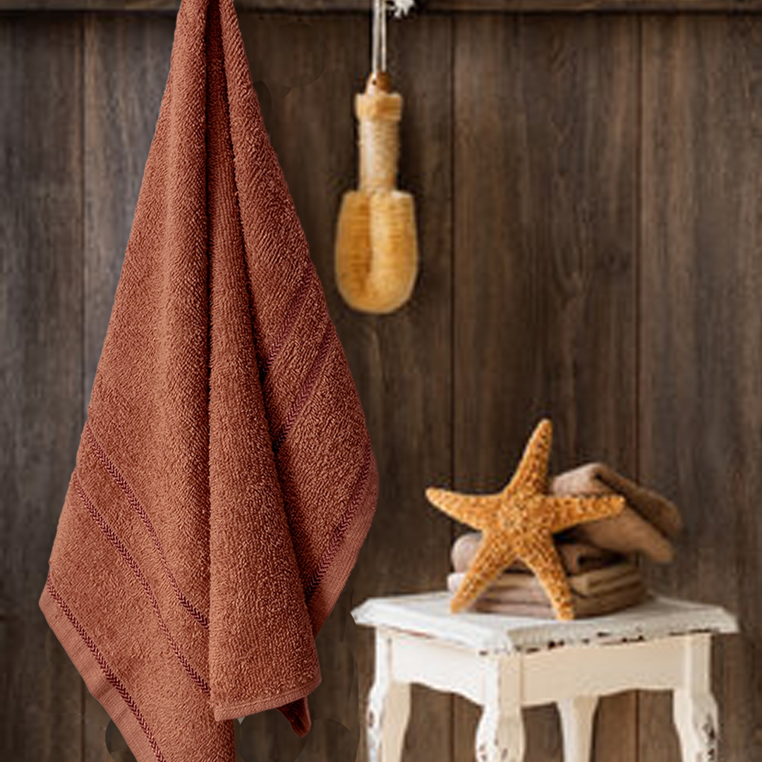 Brown Color 100% Cotton Bath Towel with 380 GSM 