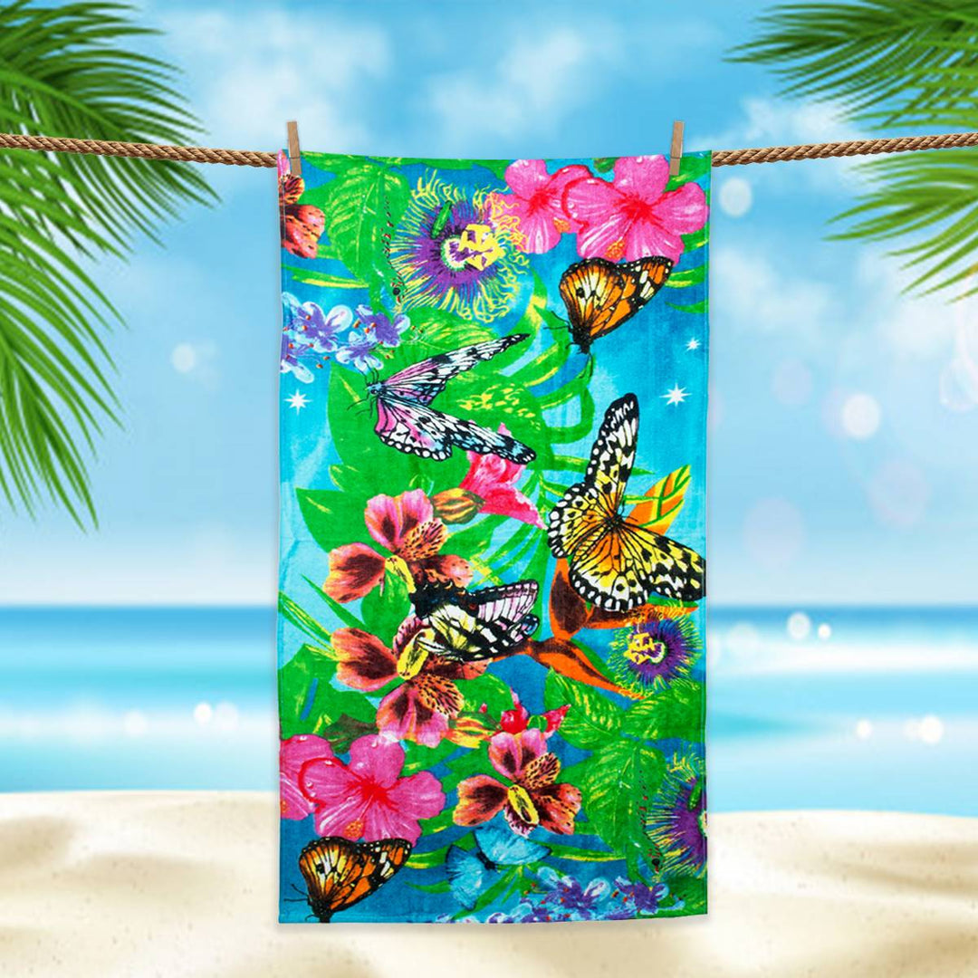 Printed Ultra Soft Beach Towels Made up of thin cotton material, Vibrant and eye-catching prints, Quick-drying, Compact and portable, Versatile use, Easy to clean