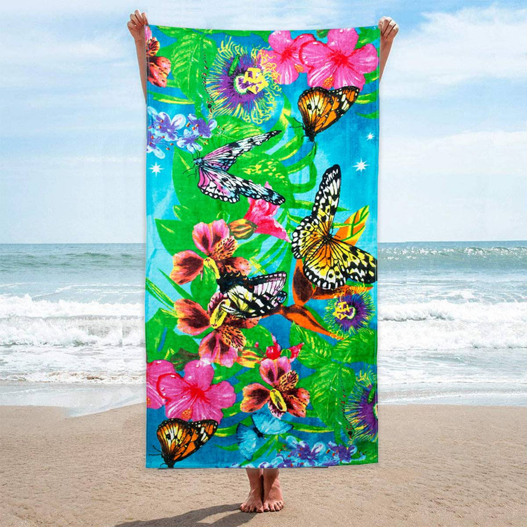 Printed Ultra Soft Beach Towels (Thin cotton material, Vibrant and eye-catching prints, Quick-drying, Compact and portable, Versatile use, Easy to clean)