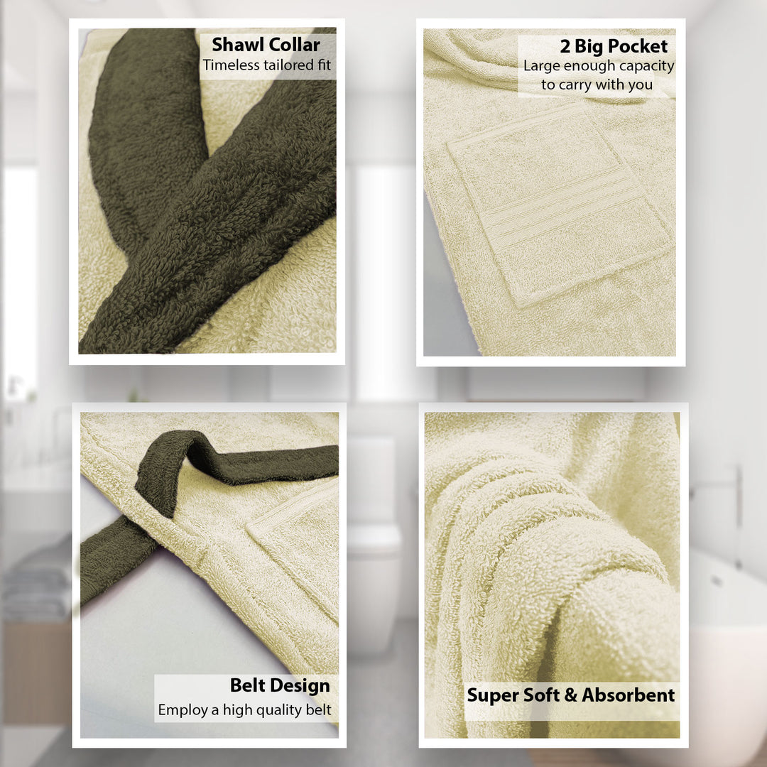 Features of Bathrobes, Ultrasoft Terry Cotton Bathrobe with 500 GSM ( Highly absorbent, Kimono Style, Pockets, Soft & Fluffy, Quick Dry, Hemmed Finishing)