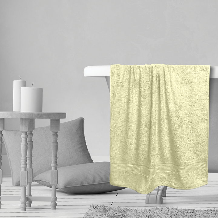 Lime Yellow Color Hypoallergenic Bamboo Towel with 525 GSM ( Bamboo & Cotton Blend Fibre, Odor Free, Antimicrobial Properties, Hypoallergenic, Fast Drying, Eco Friendly )