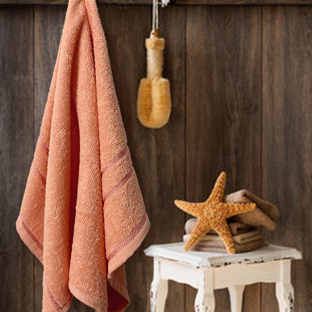 Peach Color 100% Cotton Bath Towel with 380 GSM