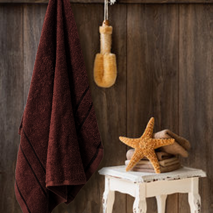 Brown Color 100% Cotton Bath Towel with 380 GSM