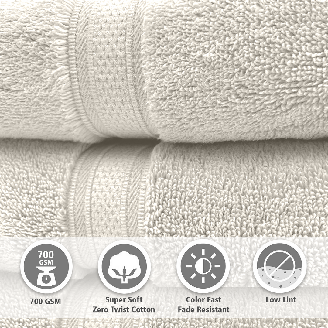 Tevel Super Soft Zero Twist 4 Pc Towel Gift Set in 700GSM