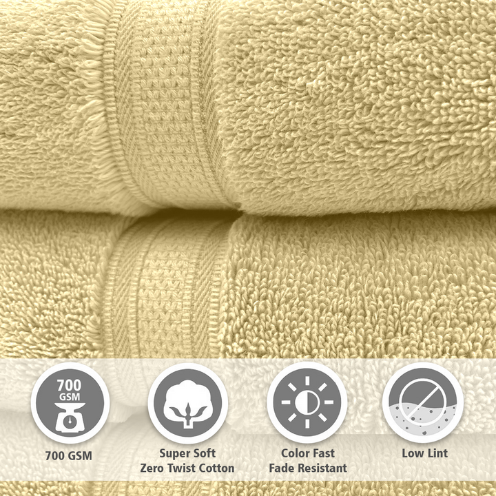 Lime Yellow Color Super Soft Zero Twist 100% Cotton Towel with 700 GSM ( 100% Cotton, Zero-Twist Fabric, Protection Against Microbial Allergies, Highly Absorbent, Lint and Fade Resistant) 