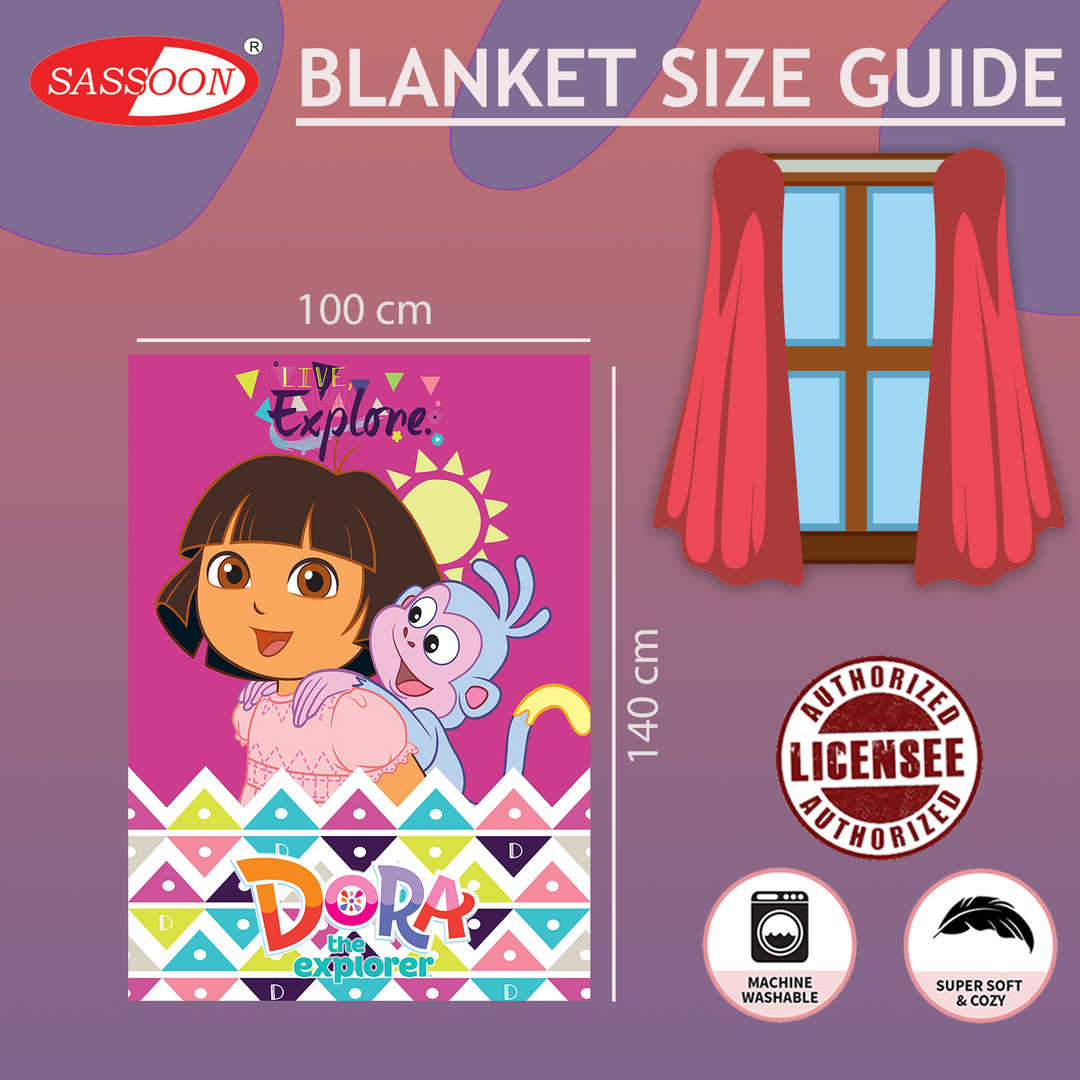 Dora Baby Blanket in 100% Polyester by Sassoon Fab (100 cm x 140 cm) multipurpose use. 