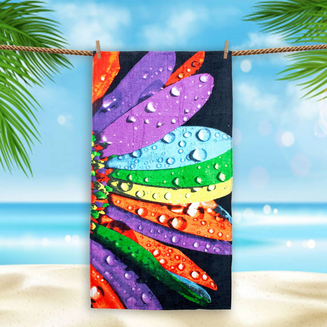 Printed Ultra Soft Beach Towels Made up of thin cotton material, Vibrant and eye-catching prints, Quick-drying, Compact and portable, Versatile use, Easy to clean