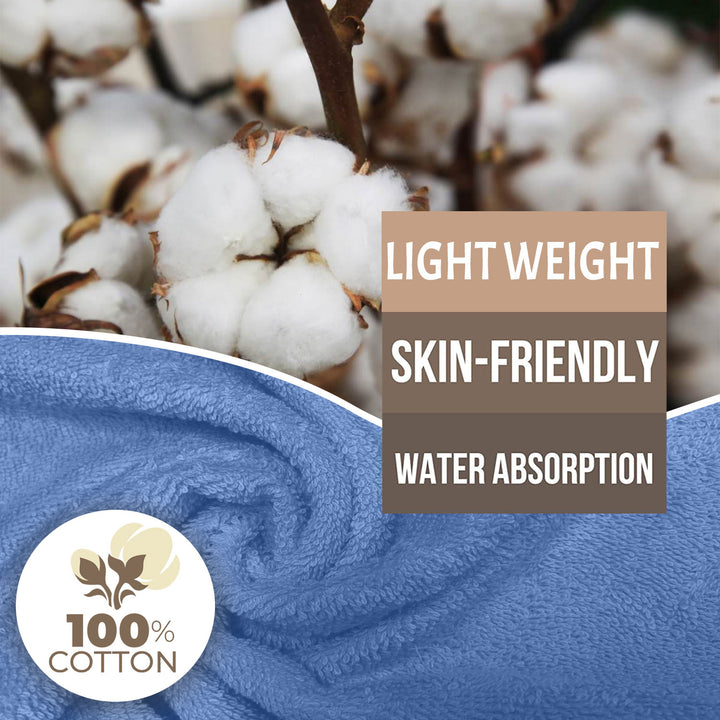 Blue Color 100% Cotton Bath towel with 450 GSM (100% Cotton, 450 GSM, Luxuriously soft on skin, Quick drying, Rich aesthetic, Variety of Vibrant Color, Spa-like feel, Multi-purpose uses) 