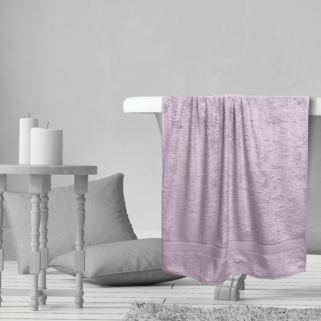 Pink Color Hypoallergenic Bamboo Towel with 525 GSM ( Bamboo & Cotton Blend Fibre, Odor Free, Antimicrobial Properties, Hypoallergenic, Fast Drying, Eco Friendly )