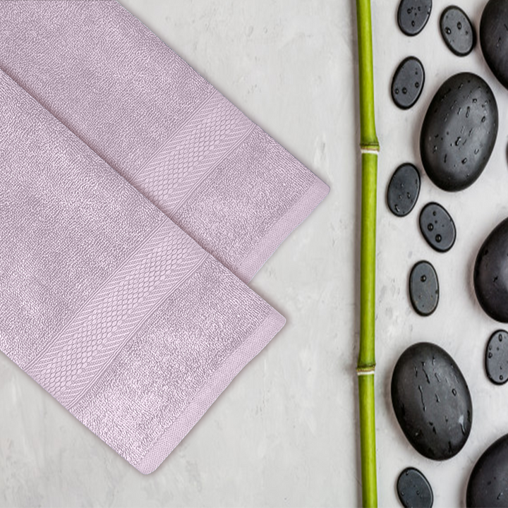 Pink Color Hypoallergenic Bamboo Towel with 525 GSM ( Bamboo & Cotton Blend Fibre, Odor Free, Antimicrobial Properties, Hypoallergenic, Fast Drying, Eco Friendly )