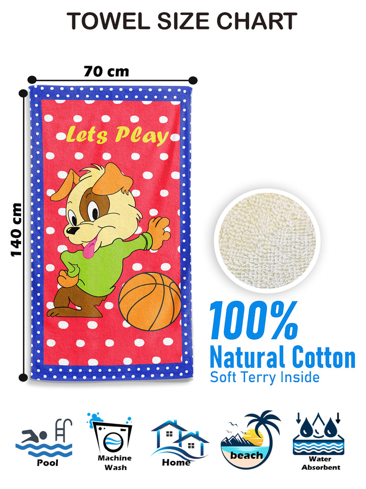 Cartoon Printed Cotton Kids Bath Towel (XL)– Official Merchandise