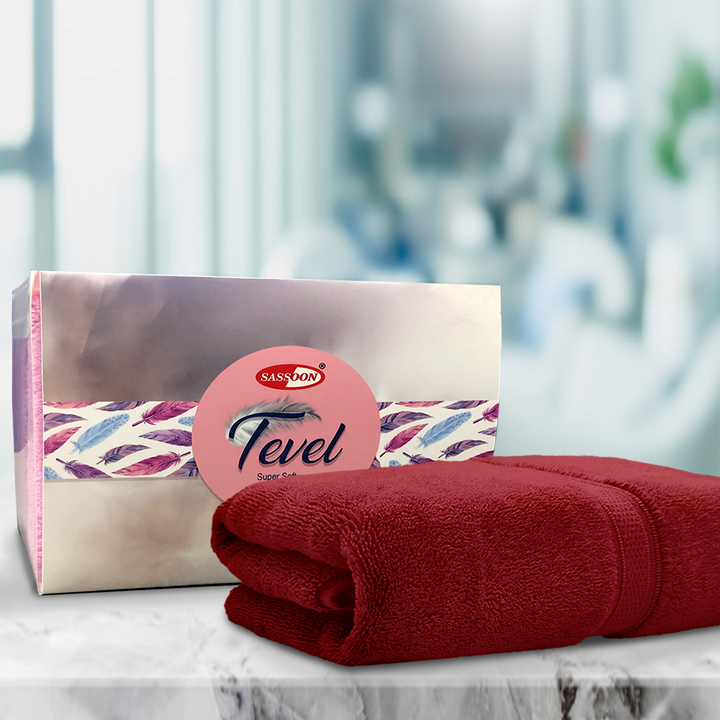 Dark Red Color Super Soft Zero Twist 100% Cotton Towel with 700 GSM ( 100% Cotton, Zero-Twist Fabric, Protection Against Microbial Allergies, Highly Absorbent, Lint and Fade Resistant) 